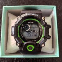 Jam Tangan Olahraga Digital Hitam Kronograf Tiga Sensor Lampu LED Backlit untuk Pelajar Anak-anak