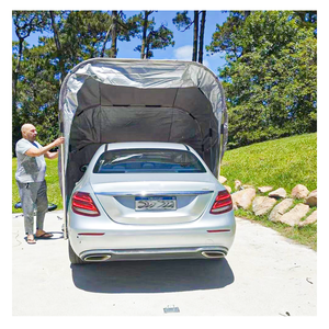 Abri de voiture pliable semi-automatique en acier de 5,5 mètres, imperméable, avec revêtement en poudre, anti-exposition, pour garage de voiture, stationnement de voiture - Product Image 2