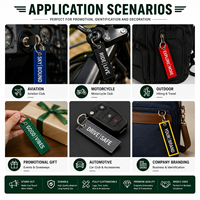 Gantungan Kunci Bordir Custom dengan Logo, Kain Tahan Lama, Jahitan Premium, Gantungan Kunci Pribadi untuk Penerbangan & Sepeda Motor