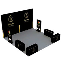 Stand d'exposition modulaire Detian : Système de profilés en aluminium, conception de stand en tissu et bois, fabrication réutilisable pour salons professionnels