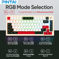 Keyboard Mekanik 82 Tombol Dual Language dengan Lampu Latar RGB, Keyboard Gaming Nirkabel Tipe C untuk PC dan Kantor