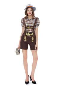 Ensemble bavarois à bretelles pour <span class=keywords><strong>homme</strong></span> - <span class=keywords><strong>Tenue</strong></span> traditionnelle allemande pour l'Oktoberfest, motif écossais, idéal pour les festivals - Product Image 4