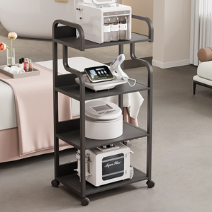 รถเข็นอุปกรณ์เสริมความงามแบบมีล้อ 4 ล้อ เฟอร์นิเจอร์ร้านเสริมสวย รถเข็นเครื่องมือเสริมความงามสำหรับร้านทำผม สปา และบริการความงาม - Product Image 1