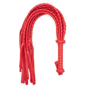 Handgemaakte Pu Leer 8-Strand Zwart Leer Meerdere Gevlochten Zweep Met Kwast Sm Flirten Speelgoed Slave <span class=keywords><strong>Floggers</strong></span> - Product Image 4