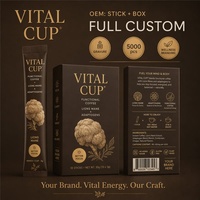 Premium Custom Logo Stick Bag Tear Notch 3g Mushroom Adaptogen Botanical Wellness Coffee Sachet Packaging for Health Brand OEM