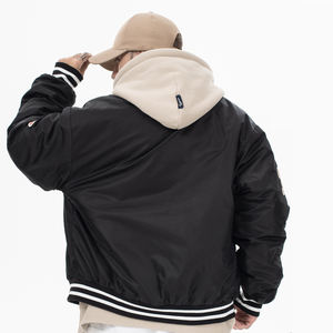 แจ็คเก็ตเลตเตอร์แมนผู้ชายสไตล์วาร์ซิตี้ ผ้าแคนวาสบอมเบอร์พัฟเฟอร์  ออกแบบเองได้ แฟชั่นสตรีทแวร์ฤดูใบไม้ร่วง - Product Image 6