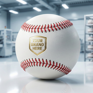 Palle da Baseball Professionali con Logo Stampato Personalizzato in Pelle Pieno Fiore PU PVC con Cuciture Piatte Rilevate in Lana e Sughero per Allenamento - Product Image 1