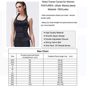 Ceinture <span class=keywords><strong>de</strong></span> maintien en coton et latex pour femme, corset à fermeture éclair avec double ceinture <span class=keywords><strong>de</strong></span> compression, gaine amincissante pour le ventre, ceinture <span class=keywords><strong>de</strong></span> sport - Product Image 3