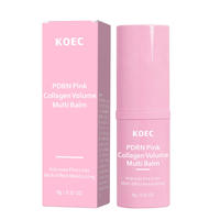 Stick multi-baume volumisant au collagène rose KOEC PDRN, baume hydratant anti-rides pour les lèvres, le visage et le corps