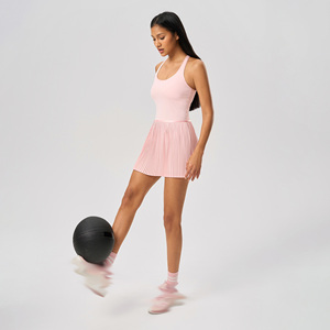 Nouvelle robe de sport <span class=keywords><strong>Lulu</strong></span> femmes avec coussin de poitrine Yoga robe d'été Cool air perméable <span class=keywords><strong>Lulu</strong></span> Tennis jupe de Yoga plissée - Product Image 4