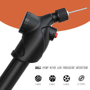 Bomba de Aire Manual con Manómetro para Balones de Baloncesto, Fútbol, Voleibol, con Agujas, Doble Acción, Inflador Portátil, Venta al Por Mayor - Product Image 1