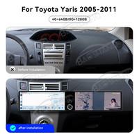 Autoradio Baoshang Dual 12.3'' Android 13 Carplay pour Toyota Yaris 2005-2011 Navigation GPS Multimédia Commande vocale avec Carplay