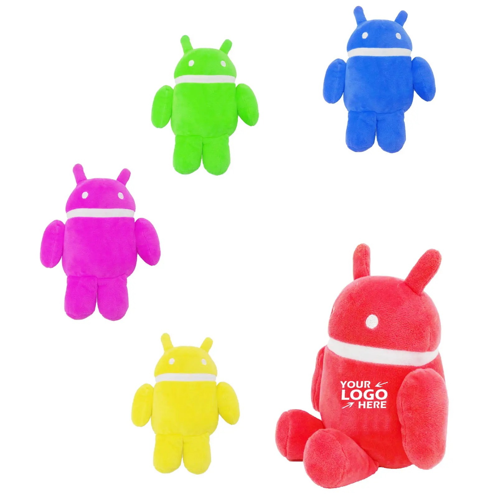 8in Tall Kleuren Android Robot Knuffel Gevuld Pop