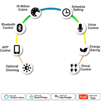 Bombilla Inteligente WiFi con Forma de Vela C37, Control por WiFi/Aplicación, LED Regulable, Compatible con Voz Alice/Yandex