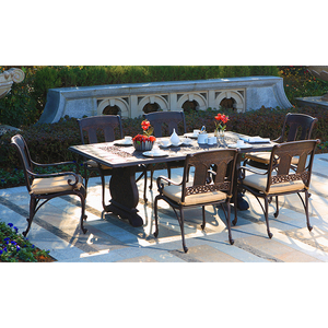 Set da Pranzo in Alluminio Pressofuso di Alta Gamma <span class=keywords><strong>per</strong></span> Patio, Giardino e Nuova Terrazza di Ristorante, Tavolo e Sedie <span class=keywords><strong>per</strong></span> Uso <span class=keywords><strong>Esterno</strong></span> - Product Image 2