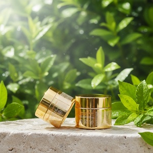 Skincare Cream Container 1oz 2oz Gold Luxury Hair Mask Body Butter <b>Scrub</b> Bath Salt Glass Face Cream Cosmetic Jar - Product Image 1