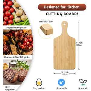 <span class=keywords><strong>Planche</strong></span> à découper en bambou épaisse en vrac <span class=keywords><strong>bois</strong></span> à découper artisanat servant des planches de charcuterie pour bricolage mariage pendaison de crémaillère cadeau (poignée) - Product Image 5