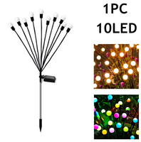 Nouvelles lumières de luciole améliorées 6/8/10/12 LED RVB solaire extérieur balançant le vent souffle des lumières de jardin de luciole lumières solaires extérieures