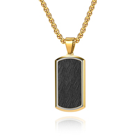 Collier en acier inoxydable 316L doré et noir avec texture en relief, chaîne rectangulaire, bijoux pour hommes et femmes, vente en gros, personnalisation OEM