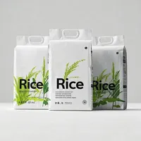 Sac d'emballage pour riz en nylon plastique recyclable, imprimé sur mesure, résistant à l'humidité, 2 kg, 5 kg, 10 kg, avec poignée en plastique