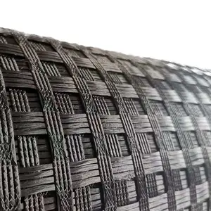 ไฟเบอร์กลาส Geogrid ยางมะตอยถนนรถแล่น100kn