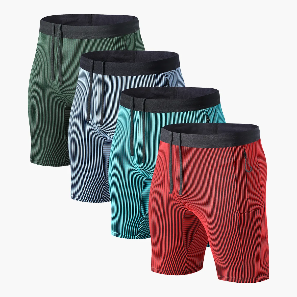 Homens de Compressão Curto com Bolso Yoga Running Shorts Roupa Interior De Compressão para Esportes Ciclismo Correndo Homens Spandex