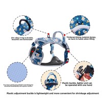 Ensemble personnalisé de laisse et collier pour chien en nylon, motif fusée astronaute, serviette anti-bave, harnais, ensemble de 6 pièces