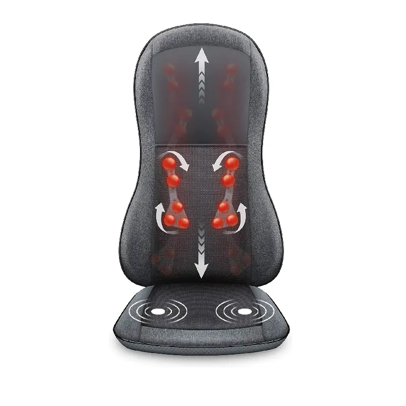 Full Back Massager Với Heat -2D/3D Shiatsu Massage Seat Cushion Với 10 Nút Massage, Massage Ghế Pad, Lăn Nhào