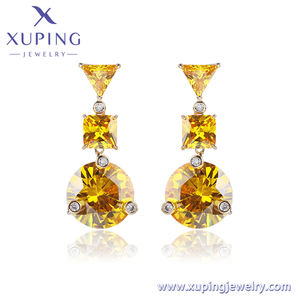 YSearring-1001 xuping de lujo estilo latino americano, joyería mexicana, compromiso de novia, pendientes de tuerca de piedra de color CZ 3A sintética - Product Image 5