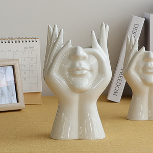 Offre Spéciale moderne <span class=keywords><strong>en</strong></span> céramique fleur Vase intérieur Floral porcelaine blanc corps humain visage pour la décoration <span class=keywords><strong>de</strong></span> la maison hôtel nordique - Product Image 2