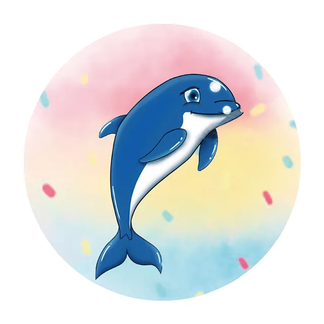 Two Cute Dolphins Ocean Scenery Nautical Painting Landscape Diy Production Children Adult Customization Diamond Drawing