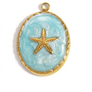 Accessoires de bijoux DIY en acier inoxydable, pendentifs de formes variées pour la création de colliers, finition plaquée avec incrustation de perles - Product Image 4