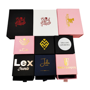 Make custom logo printed brown paper jewelry ring bracelet necklace earring pendant set top packaging gift box