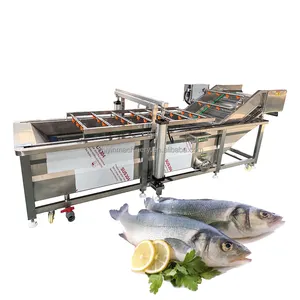 Seafood Cuttlefish Oyster Razor Clam Processing Equipment Frozen Seafood Thawing Tamarisk Bubble Washing Cleaning Machinery