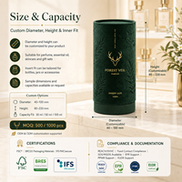 Emballage en tube de papier personnalisé, boîte cylindrique en carton rigide avec impression de logo pour parfum, cosmétique, bougie, thé, coffret cadeau