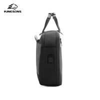Kingsons Tas Laptop Pria, Grosir Mode Baru 15.6 Inci dengan Sabuk Troli USB Multifungsi Tas Tablet Messenger 11 Inci