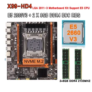 X99 Motherboard Kit Xeon E5 2660V3 Gaming Computer Motherboard Set With 2*8GB DDR4 2133MHZ ECC REG RAM Memory Xeon E5 CPU