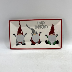 Plato cuadrado de cerámica de <span class=keywords><strong>8</strong></span> pulgadas para dulces de Papá Noel - Product Image 6