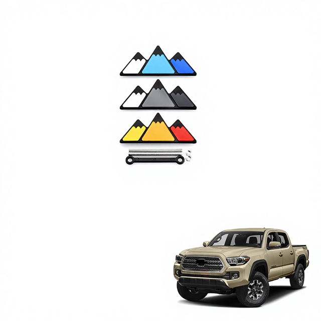 Spedking 3-Color Stripe Grille Badge Emblem W/No Removal Required Toggle Anchor Bolts for Toyota Tacoma Tundra 4Runner RAV4