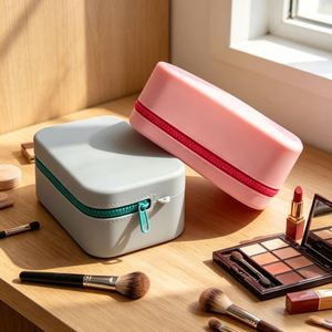 Large Capacity Silicone Zipper Waterproof Portable <b>Makeup</b> Bags Custom Logo Handbag Coin Purse Home Decor Cosmetic <b>Case</b> - Product Image 1