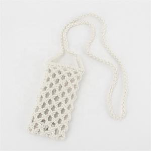 Handmade Crochet Cotton Rope Woven Open Small Square Shoulder <strong>Bag</strong> <strong>Macrame</strong> Chains Portable Single Strap Fashionable Ladies - Product Image 6