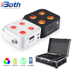 ไฟ LED Uplight ขนาดเล็ก IR4 4x12W RGBWA UV 6in1 ไร้สาย DMX สำหรับงานเวที ดีเจ คลับ งานแต่งงาน - Product Image 1