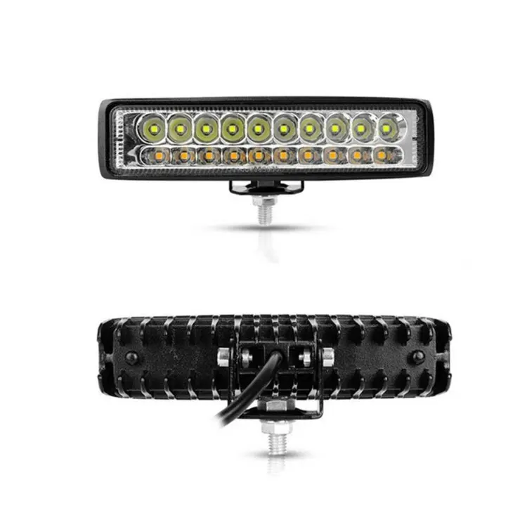 6 Inch LED Work Light Bar Spotlight Driving Fog Lamp Dual Color White & Amber OneラインWork Light Combo Beam Light