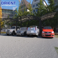 6x6m voiture auvent hangar Garage voiture Port ensemble métal aluminium voiture Parking Polycarbonate Double abri de voiture