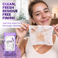 Lingettes nettoyantes pour le visage au parfum de lavande, extra douces, sans rinçage, pour le démaquillage