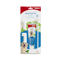 Kit de soins dentaires écologiques pour chiens, dentifrice à la menthe et brosse à dents à doigt