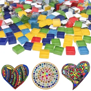 Wholesale colorful 1cm mini crystal loose glass diy tiles mosaic pieces for crafts