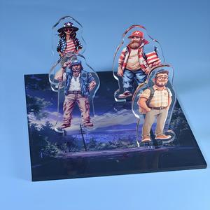 HanXin High Quality Custom Printed Cute Anime Cartoon Standee Popular Transparent Acrylic Desk Decoration Plastic Crafts