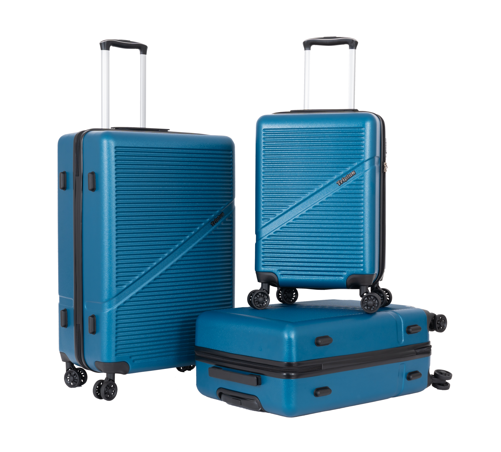 Luxury Mint Blue ABS 3-Piece Luggage Set New Fashion Design Light