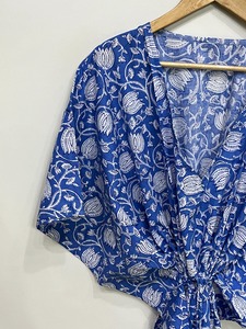 Kaftan court en soie pure, taille unique, ample et confortable pour toutes les tailles, environ 47 pouces, fournisseur d'Inde - Product Image 4